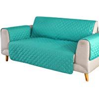 laamei Cubre para Sof&aacute; de 3 Plazas con Reposabrazos Antideslizante Protector para Sof&aacute;s Muebles Acolchado contra Mascotas, Polvo y Manchas(Negro,190x196cm)