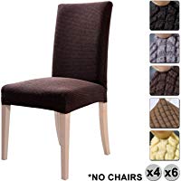YISUN Fundas de Silla de Comedor El&aacute;sticas y Modernas, Extra&iacute;bles y Lavables, Fundas de Licra para sillas Altas 4/6 Piezas Fundas Protectoras para sillas