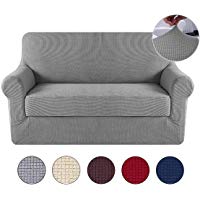 Umiwe Fundas Sofa Elasticas, Duplex Funda Sillon 2 Plazas Cubre Sofa 3 Plazas 4 Plazas Funda Sofa Acolchada Sofa Saver para Perro en Gris Caqui Azul Marino Borgo&ntilde;a Marron Oscuro Colores