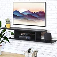FITUEYES Madera Mesa Flotante para TV Soporte de Pared 126 x 25cm Negro DS211801WB