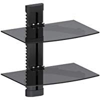 Maclean - Mc-662 - Soporte de Pared para Reproductores de DVD y receptores (2 estantes), Color Negro