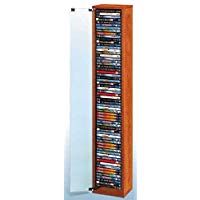 Mueble para DVD DE Madera con Puerta DE Cristal/Capacidad para 64 DVD - Ref.1775