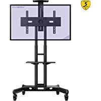 Invision Soporte TV Suelo Carrito Portatil - Exhibici&oacute;n M&oacute;vil Carro con Estante - Antivuelco y Ultraestable para 32-65" LED LCD y HDR TV Pantallas - Max VESA 600x400mm [GT1200 ScreenStation]