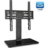 FITUEYES Soporte de TV de 27 a 55 Pulgadas Giratorio 60 Grados Altura Ajustable Soporte de Mesa para TV LCD LED OLED Plasma Plano Curvo