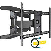 Invision Soporte de Pared para TV Ultra Fuerte &ndash; Para Pantallas Curvo Plasma LCD LED 94-178cm (37-70 Pulgadas) Doble Brazo Giratorio Inclinable, Con Cable HDMI 1080p y Nivel de Burbuja (HDTV-DXL)