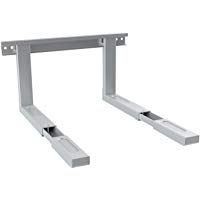 deleyCON Soporte Universal para Microondas Microondas de Montaje en Pared hasta 35kg Extensible a 53,5cm Horno Parrilla de Montaje en Horno Cafetera - Plata
