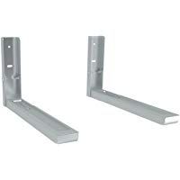 deleyCON Soporte Universal para Microondas Microondas de Montaje en Pared hasta 35kg Extensible a 48,3cm Horno Parrilla de Montaje en Horno Cafetera - Plata