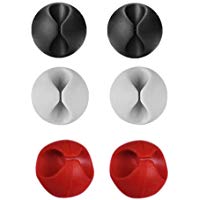 Flushzing 6PCS Adhesivo de fijaci&oacute;n del Cable Clip tur&iacute;stica Alambre Gesti&oacute;n de Clips de Cuerda de Carga del Ordenador Rat&oacute;n