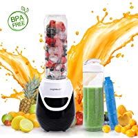 Aigostar Blackberry 30JDH - Batidora de vaso port&aacute;til, 600W, tubo refrigerante, incluye 2 vasos port&aacute;tiles de Tritan de 600 ml y 2 tapas. Libre de BPA, color negro y blanco. Dise&ntilde;o exclusivo.