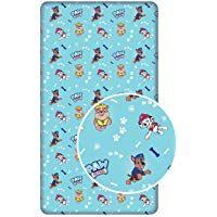 Nickelodeon Paw Patrol Chase and Marshall - S&aacute;bana Bajera Ajustable para Cama Individual, 100% algod&oacute;n