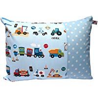 'Funda de coj&iacute;n coj&iacute;n Baby 30&nbsp;x 40&nbsp;cm "coches en azul claro puntos blanco auto Kuschelkissen almohada 100% algod&oacute;n BW