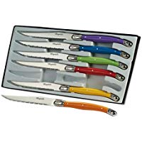 Laguiole I7209P6-NT - Estuche de Cuchillos de Mesa con Mango en Colores Pastel, 6 Unidades