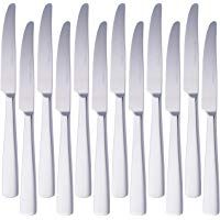 Amazonbasics Stainless Steel Dinner Knife with Pearled Edge, Pack of 12
