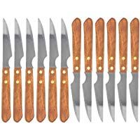 Space Home - Cuchillo de Carne - Acero Inoxidable - Mango de Madera - Set de 12
