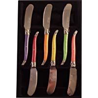LAGUIOLE 7506P-6 - Juego de 6 Cuchillos de Mantequilla, Colores Pastel
