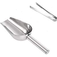 Siumir Cuchara de Hielo de Acero Inoxidable Mini Pala de Comida & Pinzas de Hielo de Acero Inoxidable Pinza de Az&uacute;carcc