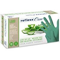 Reflexx L600/XS Guantes desechables de l&aacute;tex con Aloe Vera, verde, 100&nbsp;unidades)