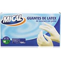 Mical Guantes de Latex de Examen con Polvo, talla M - 1 Unidad