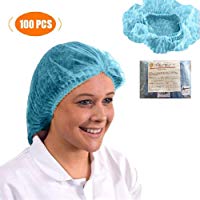 100 unidades de 21 pulgadas, ramos desechables (red para el pelo), tapas de polietileno con punta, cubierta para la cabeza del cabello, no tejido, m&eacute;dico, laboratorio, enfermera, tatuaje