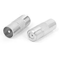 Sourcingmap&reg; 2pcs Conector Adaptador de Acoplamiento Antena de Clavija Hembra de Tipo F a Macho TV PAL