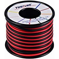 TUOFENG Cable de 16 AWG Cable de silicona de 20 m Cable de cobre esta&ntilde;ado, suave y flexible Resistencia a alta temperatura 2 cables separados 10 m Cable negro y 10 m Cable trenzado rojo