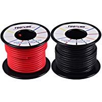 TUOFENG 14 AWG Cable, suave y flexible Cable aislado de silicona 20 m [10 m negro y 10 m rojo] Cable trenzado Resistencia de alta temperatura para aplicaciones RC, cable de prueba, bater&iacute;a de drones