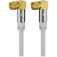 Goobay 70481&nbsp;1&nbsp;m Cable sat&eacute;lite con 90&nbsp;Grados Conector F en &aacute;ngulo para DVB-S Receptor, 75&nbsp;Ohm, kabelinternet Modem, Router Color Blanco