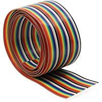 Aussel Ribbon Cable 1.27mm Rainbow Color Flat Cable para conectores de 2.54 mm (30Wire/3M)