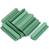 uxcell a16122000ux0337&nbsp;300&nbsp;V 10&nbsp;Amp 2edgk 3,81&nbsp;mm de paso 15&nbsp;pines PCB Tornillo Bloque De Terminales Conector, 0,47&nbsp;"Ancho, 2.28" Longitud (Pack de 10)