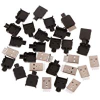 10Sets Type A USB 4 Pin Male Socket Kit Connector Plug Termination Plastic Shell