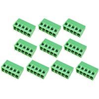 uxcell Conector de &aacute;ngulo Plano para Asiento de Aguja de 5 mm, Conector de Bloque de terminales PCB, Color Verde