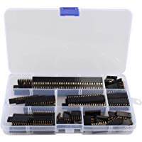 Haljia 120 piezas 2.54mm Straight Single Row Stackable Hembra Pin Header Strip, PCB Junta hembra Pin Enchufe Conector para Arduino Apilable Shield (4Pin/6Pin/8Pin/10Pin/12Pin/16Pin/20Pin/40Pin)