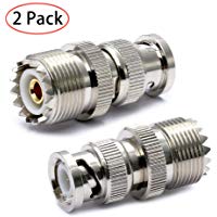 TengKo BNC Macho a UHF Hembra SO-239 SO239 Adaptador Conector RF Coaxial Adaptador para Antena Cable Coaxial Radio Esc&aacute;ner (2 Pack)