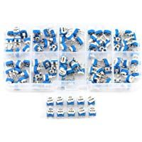 100pcs 10 valores de resistencia variable 500ohm-1M potenci&oacute;metro variable Kit de resistencia del condensador de ajuste