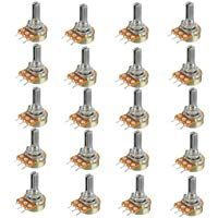HiLetgo 20pcs WH148 Single-Joint Potentiometer 100K 100K Variable Resistors 15mm Shaft 3Pins 100K Ohm Potentiometer