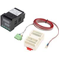 Controlador digital de temperatura y humedad con sensor y cable, 45 x 45mm