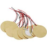 BIlinli 10pcs 35mm Piezo Pickup Amplificadores piezoel&eacute;ctricos Discos Piezo Elements zumbador Sounder Sensor Trigger Drum Disc + Cable Cobre Piezo Discos