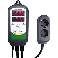 Inkbird ITC-308 Doble Rele 220v Digital Termostato con Sonda, Controlador de Temperatura Refrigeraci&oacute;n y Calefaccion Regulador para Calentador Acuario y Peceras, Bomba de Agua, Terrario Incubadoras Reptiles, Kit Cerveza Artesanal