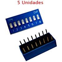 5X INTERRUPTOR DIP 8 VIAS PCB mini microinterruptor posiciones polos circuito