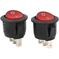 heschen Ronda Rocker Interruptor ON-OFF SPST 3&nbsp;Terminales Rojo Luz 10&nbsp;A 250&nbsp;VAC 2&nbsp;unidades