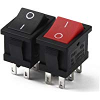 Ogquaton Interruptor basculante para barcos Interruptor basculante Interruptor de 3 pines Tipo de barco Interruptores de alimentaci&oacute;n ampliamente utilizados en los electrodom&eacute;sticos Negro 2 piezas