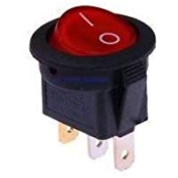 5X Interruptor Redondo Basculante Rojo iluminado ON/OFF 3 polos con luz 220V