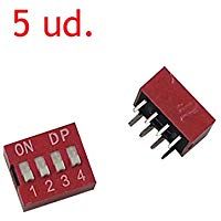 5X INTERRUPTOR DIP 4 VIAS PCB mini microinterruptor posiciones polos circuito