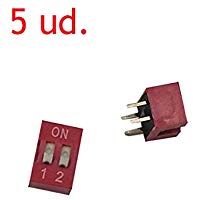 5X INTERRUPTOR DIP 2 VIAS PCB mini microinterruptor posiciones polos circuito