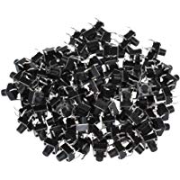 SODIAL(R) 100 x Interruptor de Boton Momentaneo Tactil 6x6x7mm 4 Pin DIP Agujero