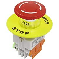 SODIAL(R) Interruptor de Boton de Presion para Parada de Emergencia Tapa de Seta Rojo 1NO 1NC DPST CA 660V 10A