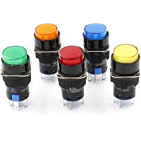 heschen 16&nbsp;mm redonda para &oacute;xido bot&oacute;n interruptor 1&nbsp;NO 1&nbsp;NC rojo azul amarillo verde naranja 220&nbsp;V l&aacute;mpara LED