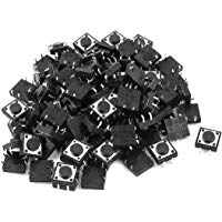 Interruptor t&aacute;ctil moment&aacute;neo DIP con bot&oacute;n pulsador de 4 pines, 50 unidades, 12&nbsp;x 12&nbsp;x 5&nbsp;mm, de la marca Sourcingmap