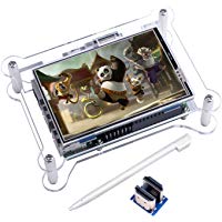 kuman TFT pantalla t&aacute;ctil, pantalla LCD de 3.5 pulgadas TFT monitor con carcasa proporcione todos Frambuesa Pi Sistema, v&iacute;deo Pel&iacute;cula Jugar, Arcade Juego, HDMI entrada de audio SC6AC