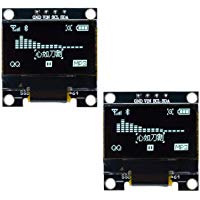 Diymore I2C IIC - M&oacute;dulo de pantalla LED para Arduino Raspberry PI 51 MSP430 STM32 SCR (0,96 pulgadas, 128 64, 128 x 64), 2PCS White, 1